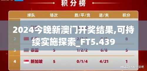 2024今晚新澳门开奖结果,可持续实施探索_FT5.439