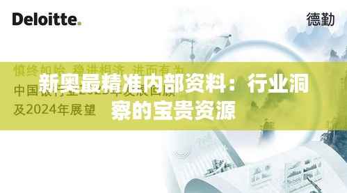 新奥最精准内部资料：行业洞察的宝贵资源