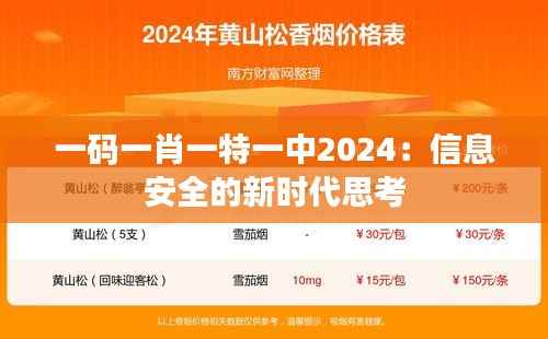 一码一肖一特一中2024:信息安全的新时代思考