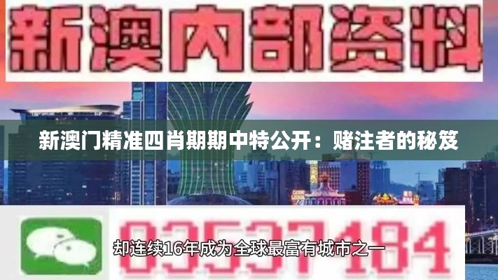 新澳门精准四肖期期中特公开：赌注者的秘笈