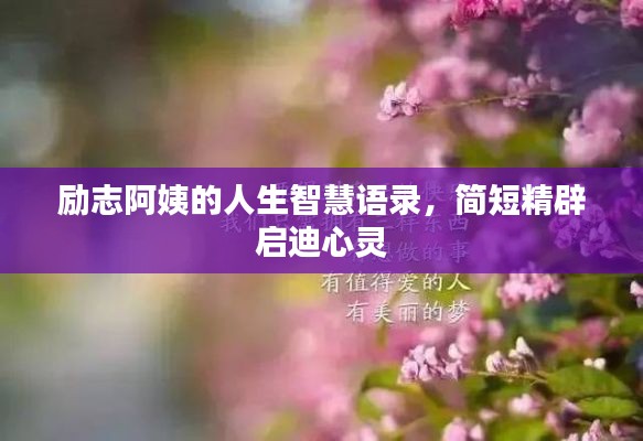 励志阿姨的人生智慧语录，简短精辟启迪心灵