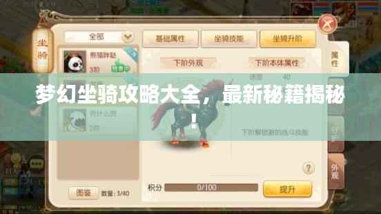 梦幻坐骑攻略大全，最新秘籍揭秘！