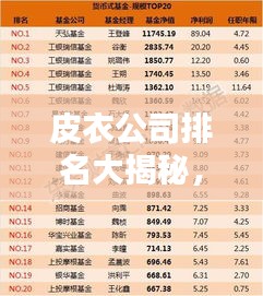 皮衣公司排名大揭秘,权威榜单,选购指南!