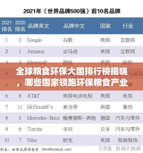 全球粮食环保大国排行榜揭晓,哪些国家领跑环保粮食产业?