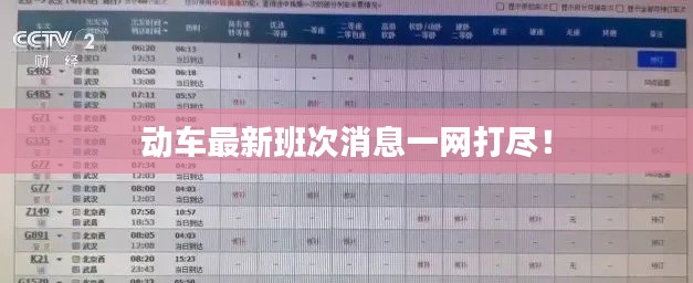 动车最新班次消息一网打尽!