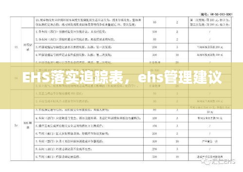 EHS落实追踪表，ehs管理建议 
